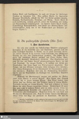 II. Die pläozoische Periode (Alte Zeit)