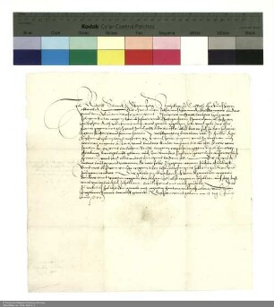 Lehenvollmacht Rudolfs Schenck zu Schweinsberg für Heinrich Lersner zum Empfang seiner fuldischen Lehen bei Wolfgang [Dietrich von Eusigheim], Abt von Fulda