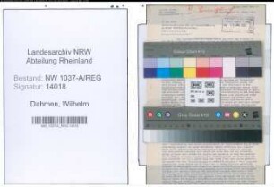 Entnazifizierung Wilhelm Dahmen , geb. 00.00.0000 (Bankkaufmann)
