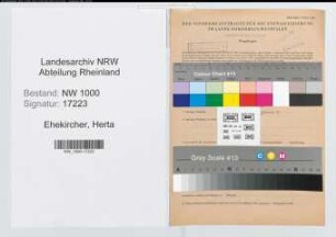 Entnazifizierung Herta Ehekircher, geb. 22.02.1907 (Verwaltungsangestellte)