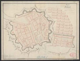 Plan de Berlin : Résidence du Roi de Prusse situé sur le Sprée