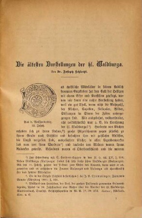 Die ältesten Darstellungen der hl. Waldburga