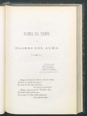 Flores del tiempo y flores del alma