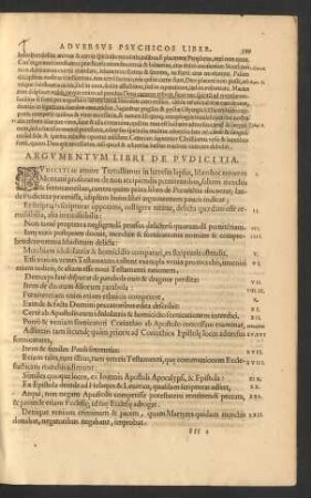 Argumentum Libri De Pudicitia