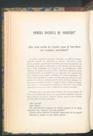 Primera encuesta de "Nosotros"