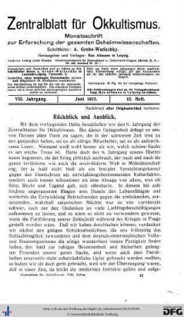 12. Heft (Jun. 1915)