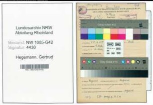 Entnazifizierung Gertrud Hegemann , geb. 25.09.1905 ()