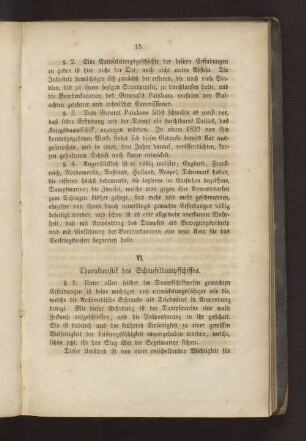 VI. Charakteristik des Schaufeldampfschiffes