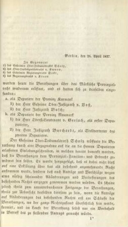 Berlin, den 26. April 1837