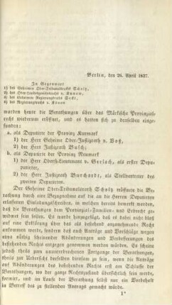 Berlin, den 26. April 1837