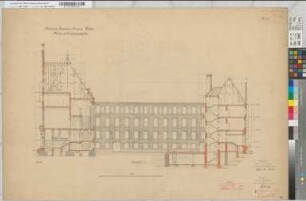 Neubau des Geschäftsgebäudes der Kgl. Eisenbahndirektion Essen, Blatt 6: Schnitt, M. 1:100 Hgv, Sknr.: 1, Fanr.: 7, Bunr.: 9