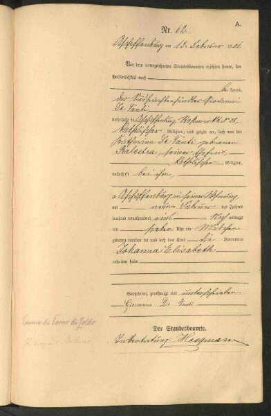 Standesamtsbuch der Stadt Aschaffenburg: Geburten 365/1900 - 184/1901