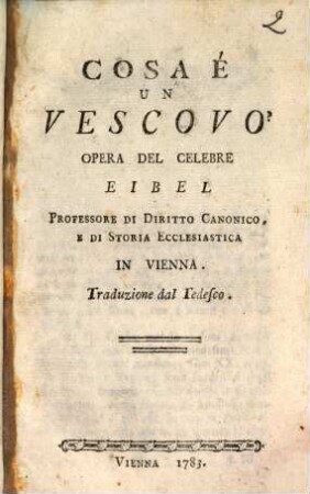 Cosa à un Vescovo?