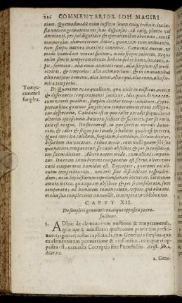 Caput XII. De simplici generatione ...