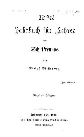 14: Jahrbuch für Lehrer und Schulfreunde - 14.1864