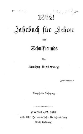14: Jahrbuch für Lehrer und Schulfreunde - 14.1864