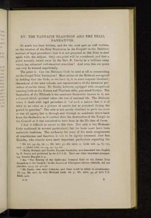 XV. The tannaite tradition and the trail narratives.