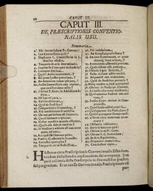 Caput III. De Praescriptionis Conventionalis Usu
