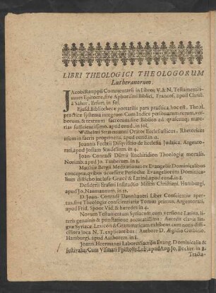 Libri Theologici Theologorum Lutheranorum.