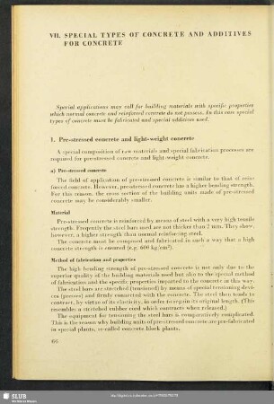 VII. Special Types Of Concrete And Additives For Concrete