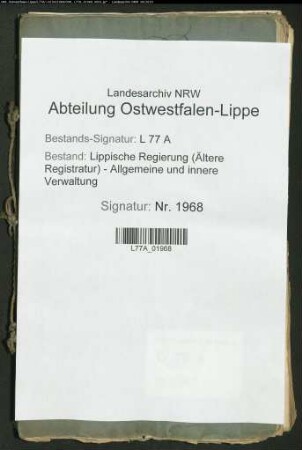 Die Gründung des Lehrerseminars zu Detmold