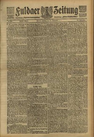 Erste Ausgabe vom Freitag, den 24. November 1911.