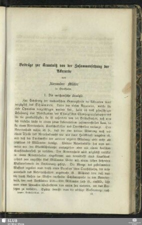 Beiträge zur Kenntniß von der Zusammensetzung der Ackererde