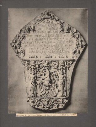 Epitaph des Barthlome Nittinger auf dem Johanniskirchhof, Nürnberg: Ansicht