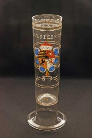 Passglas mit kurfürstlich-sächsischem Wappen