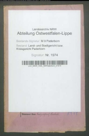 Erblasser: Dieffort, Heinrich; Erblasser: Dieffort, Helene, geb. Wibbeke:
