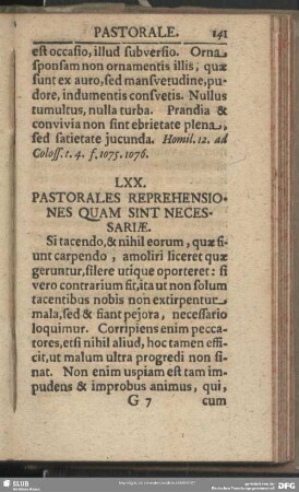 LXX. Pastorales Reprehensiones Quam Sint Necessariae