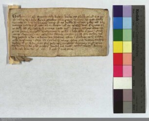 Erzbischof Giselbert von Bremen verspricht allen, die die Elisabethkirche zu Marburg zu ihrer Einweihung besuchen und beschenken, einen 40tägigen ...