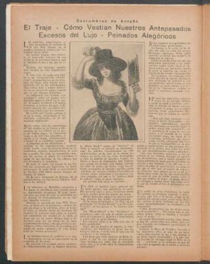 El traje - cómo vestian nuestros antepasados. - Excesos del lujo. - Peinados alegóricos : Costumbres de antaño