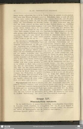 Gruppe XIV. Wissenschaftliche Instrumente