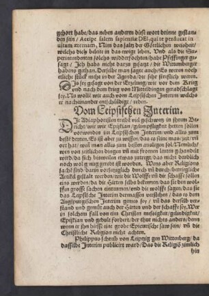 Von Leipsischen Interim.