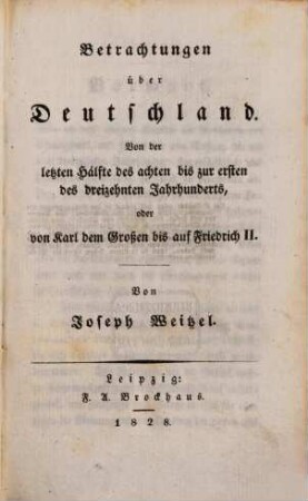 Betrachtungen über Deutschland