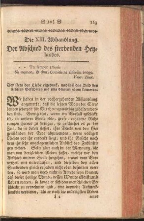 Die XIII. Abhandlung. Der Abschied des sterbenden Heylandes