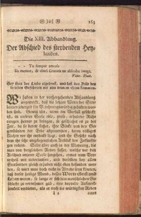 Die XIII. Abhandlung. Der Abschied des sterbenden Heylandes