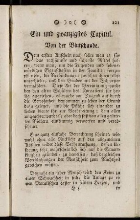 Ein und zwanzigstes Capitul. Von der Blutschande. - Drey und zwanzigstes Capitul. Von der ersten Nahrung der Kinder.