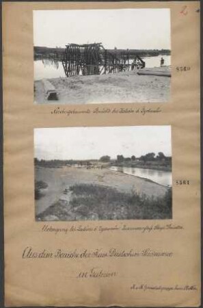 Niedergebrannte Brücke bei Zalesce ö. Zydaczów