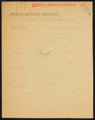 Deutsches Opernhaus (auch: Städtische Oper), Berlin: Layout-Skizze, vier Seiten