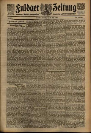 Zweite Ausgabe vom Samstag, den 09. Mai 1908.