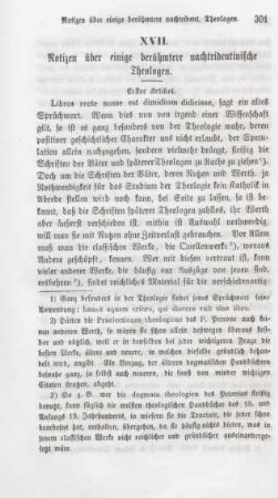 301-317 Notizen über einige berühmtere nachtridentinische Theologen : erster Artikel