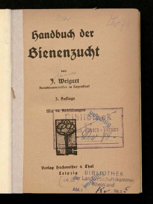Handbuch der Bienenzucht