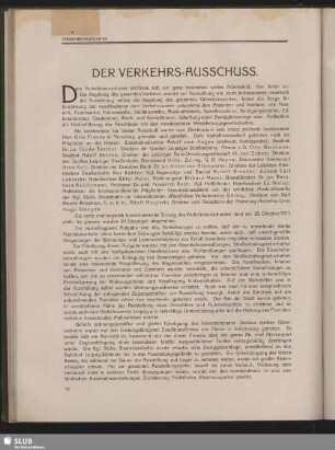 Der Verkehrs-Ausschuss