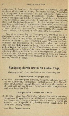 Rundgang durch Berlin an einem Tage