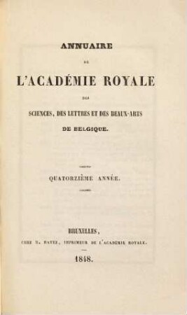 Annuaire. 14. 1848