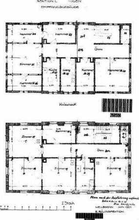 Gemmingen: Empfangsgebäude Grundrisse 1.OG,DG,Stromleitungen