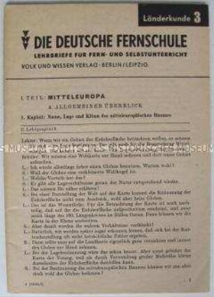 Lehrmaterial für das Fernstudium in der Sowjetischen Besatzungszone