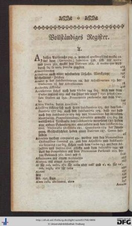 Vollständiges Register.